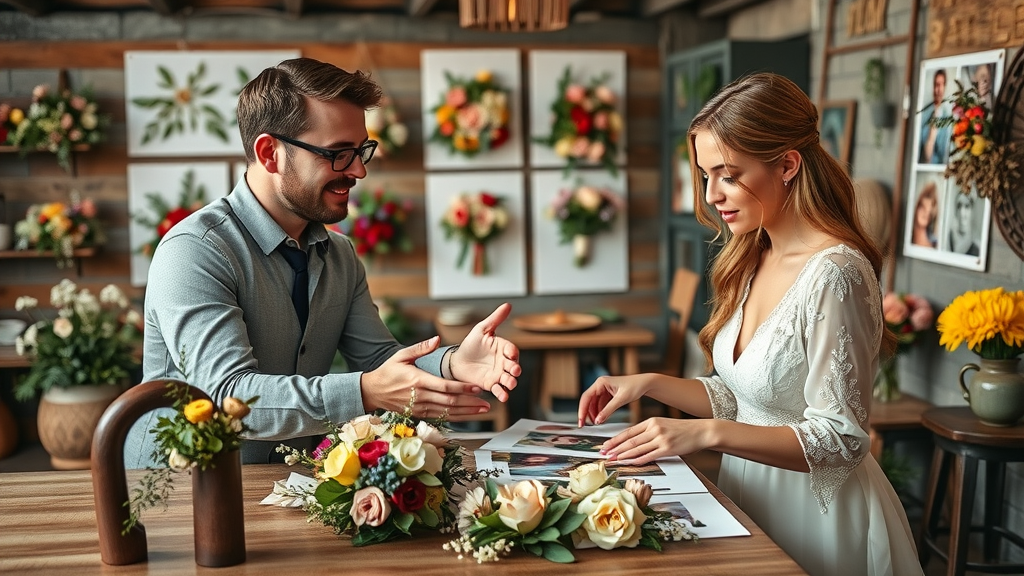 professional meeting florist wedding arrangement samples picking a florist