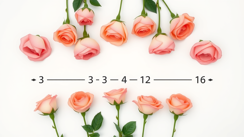 minimalist rose floral arrangement illustrating 3-5-8 rule, picking a florist